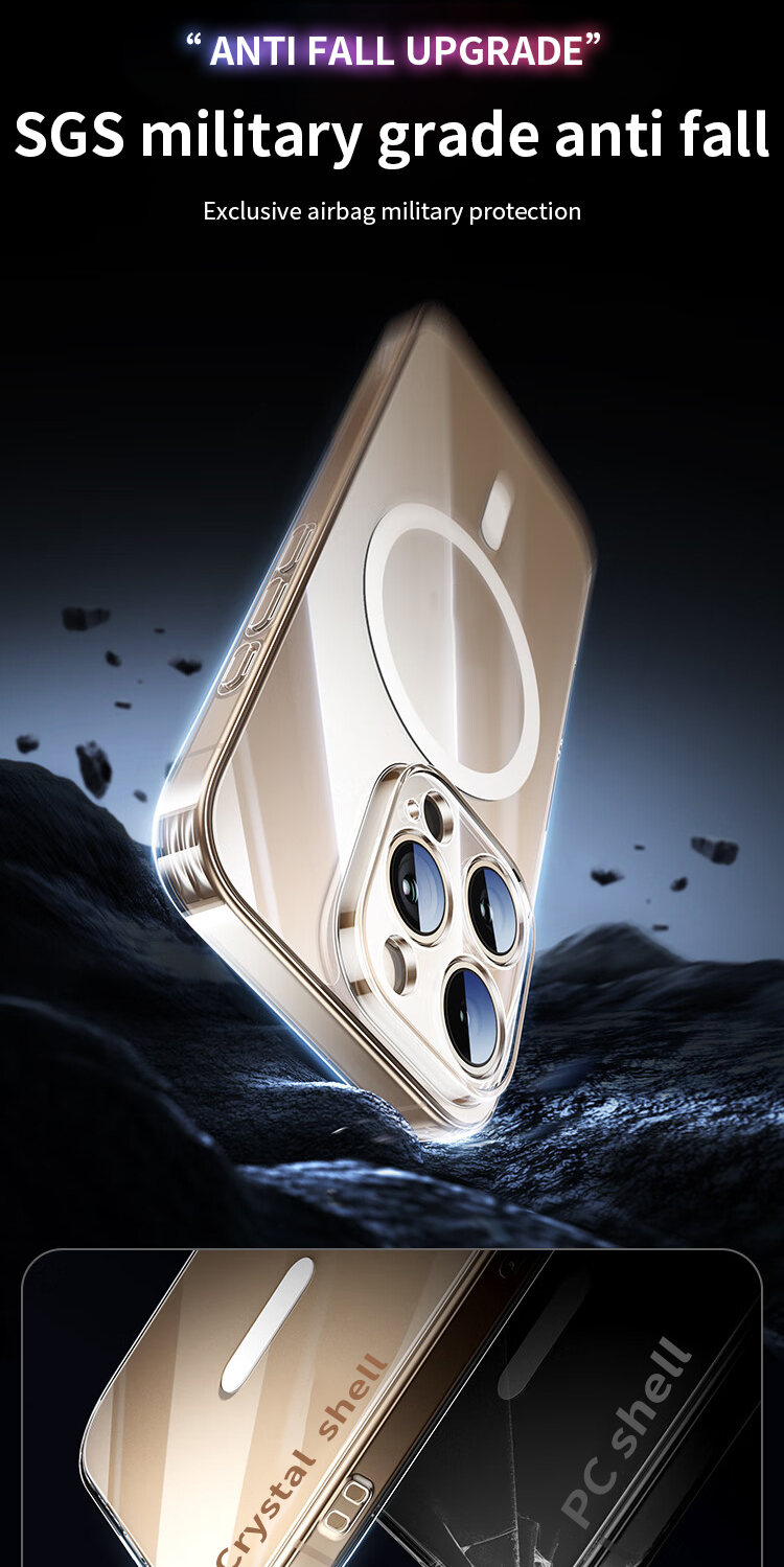 Mô tả Ốp Điện Thoại Awei Trong Suốt Từ Tính Chống Va Đập Cho iPhone 16 Pro Max / 15 / 14 / 13 / 12 / 11 Plus Hỗ Trợ Sạc Không Dây - 5