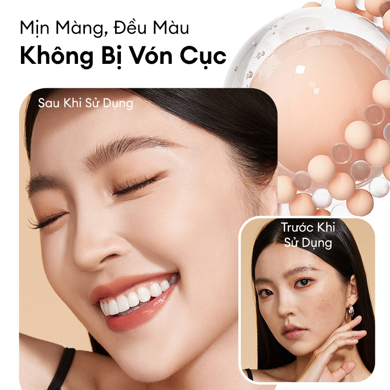 Mô tả Kem Nền COLORKEY Dạng Lỏng Chân Ái Cho Da Dầu Cho Lớp Trang Điểm Lì Mỏng Nhẹ và Lâu Trôi 30g - 6