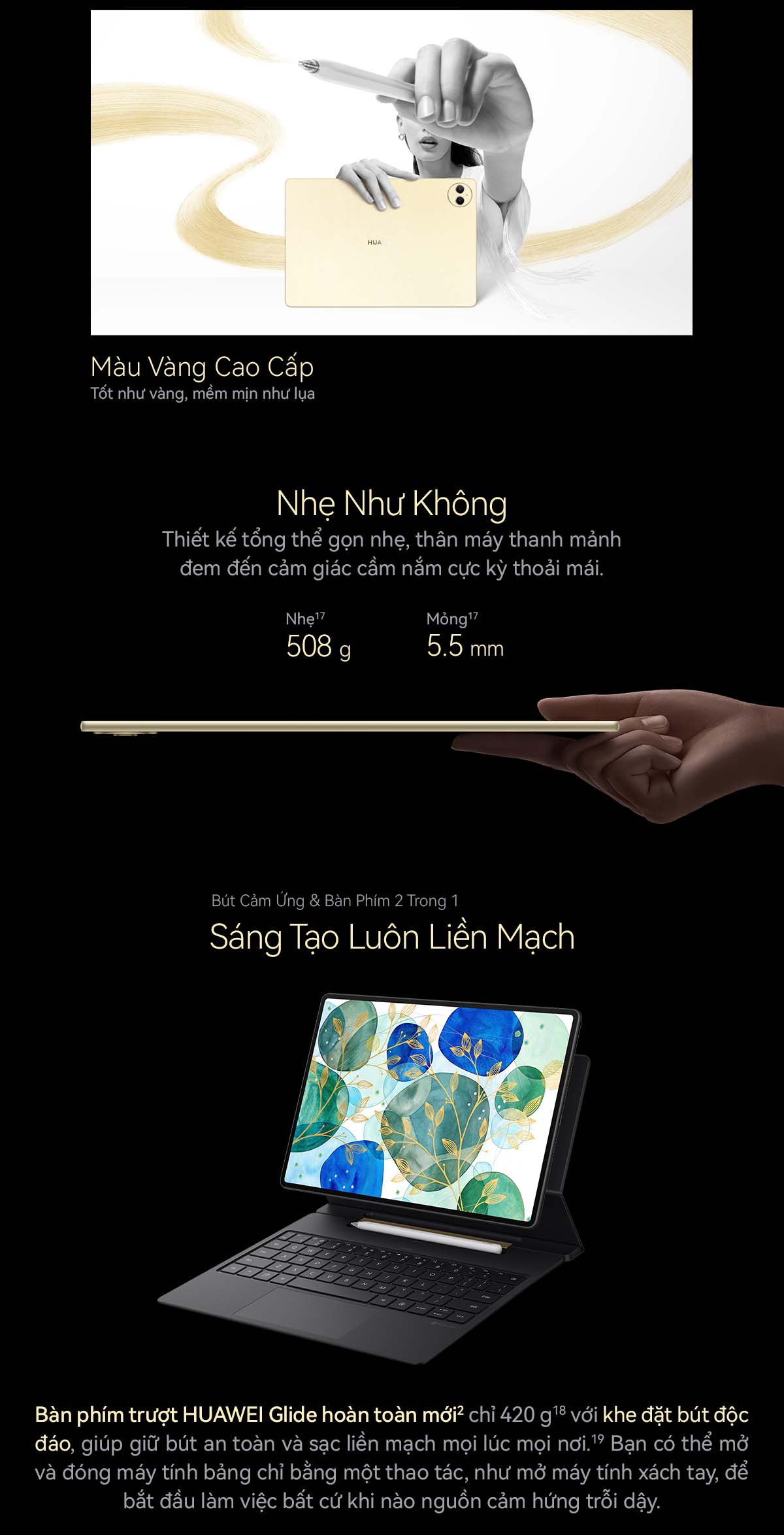 Mô tả Máy tính bảng HUAWEI MatePad Pro 12.2" Màn Hình Tandem OLED PaperMatte 12.2" | Bàn Phím Trượt HUAWEI Glide - 7