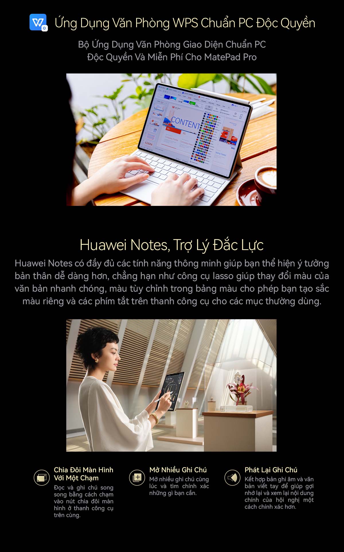 Mô tả Máy tính bảng HUAWEI MatePad Pro 12.2" Màn Hình Tandem OLED PaperMatte 12.2" | Bàn Phím Trượt HUAWEI Glide - 2