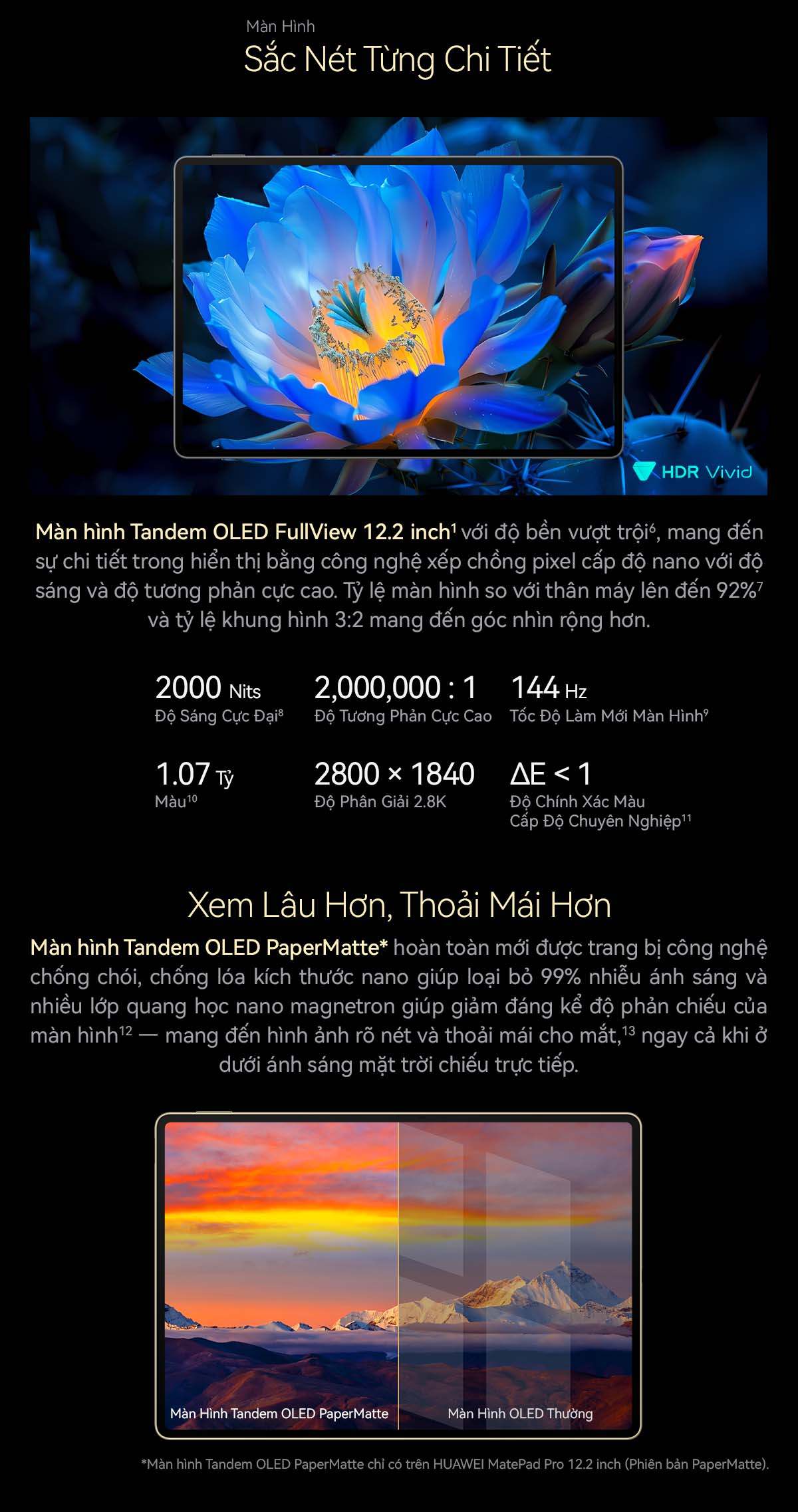 Mô tả Máy tính bảng HUAWEI MatePad Pro 12.2" Màn Hình Tandem OLED PaperMatte 12.2" | Bàn Phím Trượt HUAWEI Glide - 3