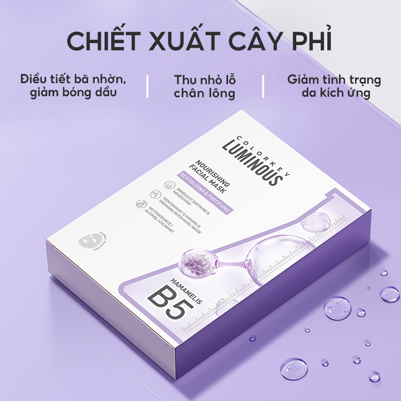 Mô tả 1 Hộp 10 Miếng Mặt Nạ Giấy COLORKEY LUMINOUS B5 Hỗ Trợ Phục Hồi 25ml/miếng - 3