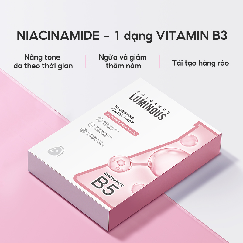 Mô tả 1 Hộp 10 Miếng Mặt Nạ Giấy COLORKEY LUMINOUS B5 Hỗ Trợ Phục Hồi 25ml/miếng - 5