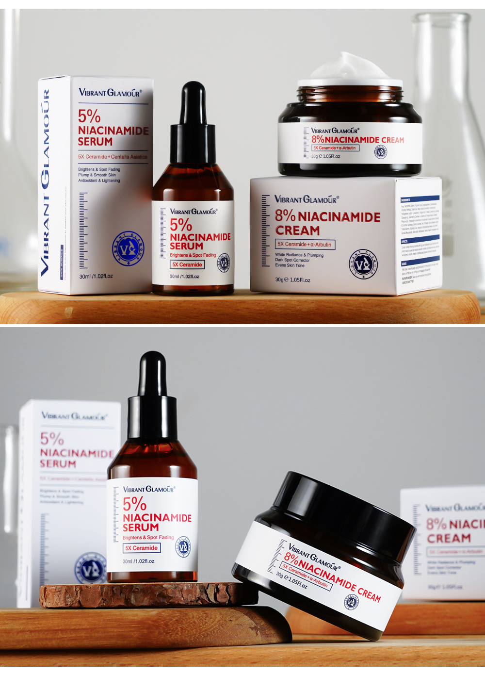 Mô tả ROYAL DSM Niacinamide & 5X Ceramide 2PCS VIBRANT GLAMOUR 5% + 8% Niacinamide + 3X Centella，Làm Trắng Nhanh & Mờ Đốm Đen, Tàn Nhang & Giảm Sự Tích Tụ Melanin $ Nuôi Dưỡng Sâu & Giảm Đỏ Da, 30ml + 30g - 11