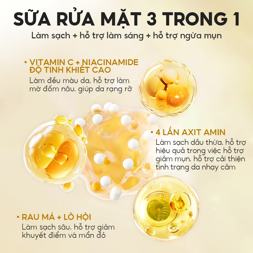 Công dụng làm sáng da của Sữa rửa mặt Vitamin C VIBRANT GLAMOUR