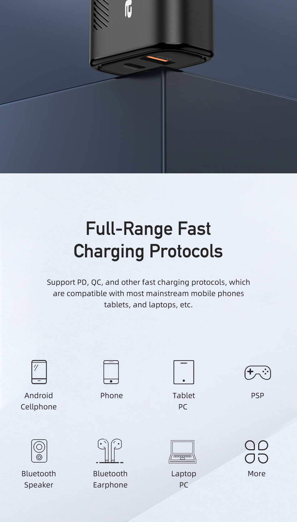 Mô tả Bộ sạc Awei PD6 củ sạc nhanh 20W chính hãng cho phone 14 13 12 11 - 6