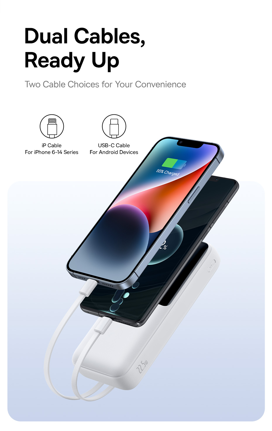 Sạc dự phòng Baseus Lipow 20000mAh, hai cổng, màn hình hiển thị, sạc nhanh 22.5W – ảnh mô tả chi tiết 3