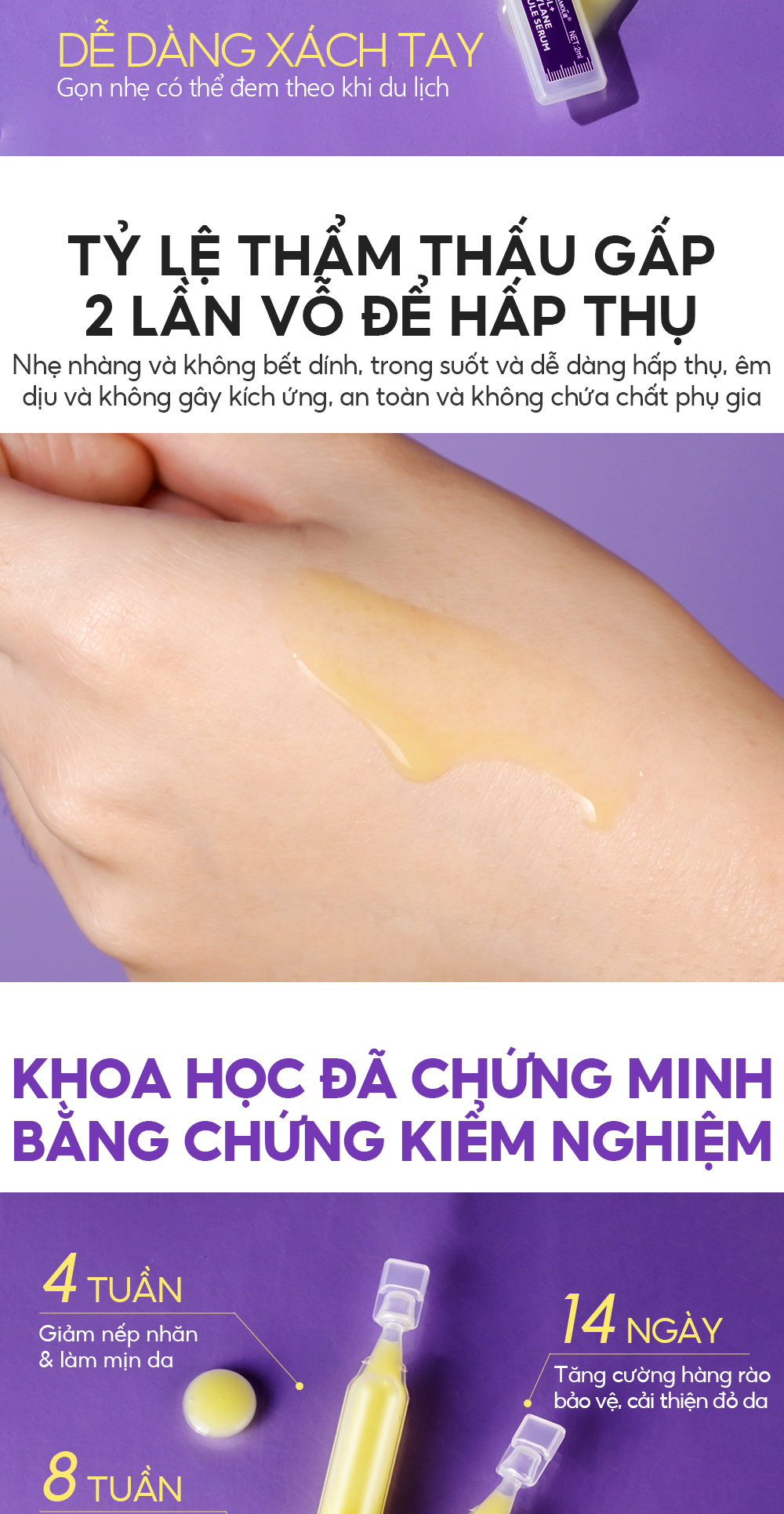Mô tả Serum Retinol Pro-xylane 3X Chống Lão Hóa 15pcs*2ml VIBRANT GLAMOUR Làm Săn Chắc & Giảm Nếp Nhăn & Làm Mịn Da & Tăng Cường Rạng Rỡ & Dưỡng Ẩm Sâu - 10
