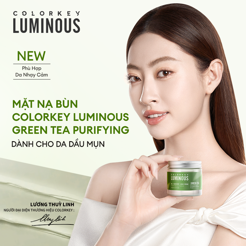 Mô tả Mặt Nạ Bùn Trà Xanh COLORKEY LUMINOUS Làm Sạch Da Không Gây Khô Da Khi Dùng 60g/hũ - 1