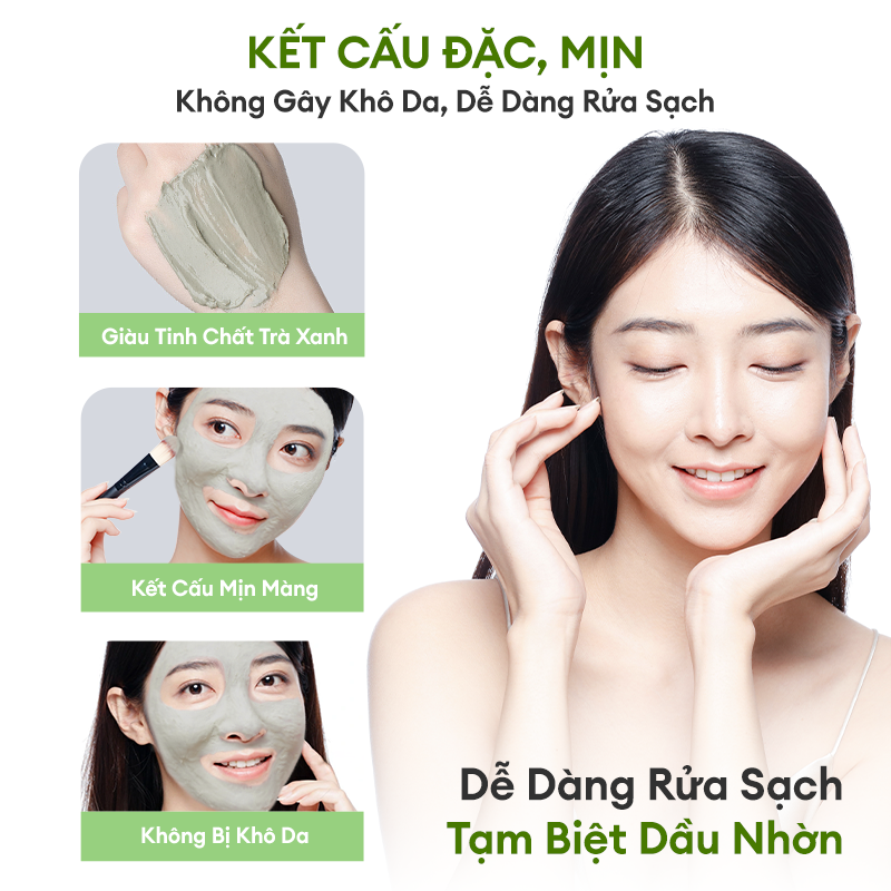 Mô tả Mặt Nạ Bùn Trà Xanh COLORKEY LUMINOUS Làm Sạch Da Không Gây Khô Da Khi Dùng 60g/hũ - 8