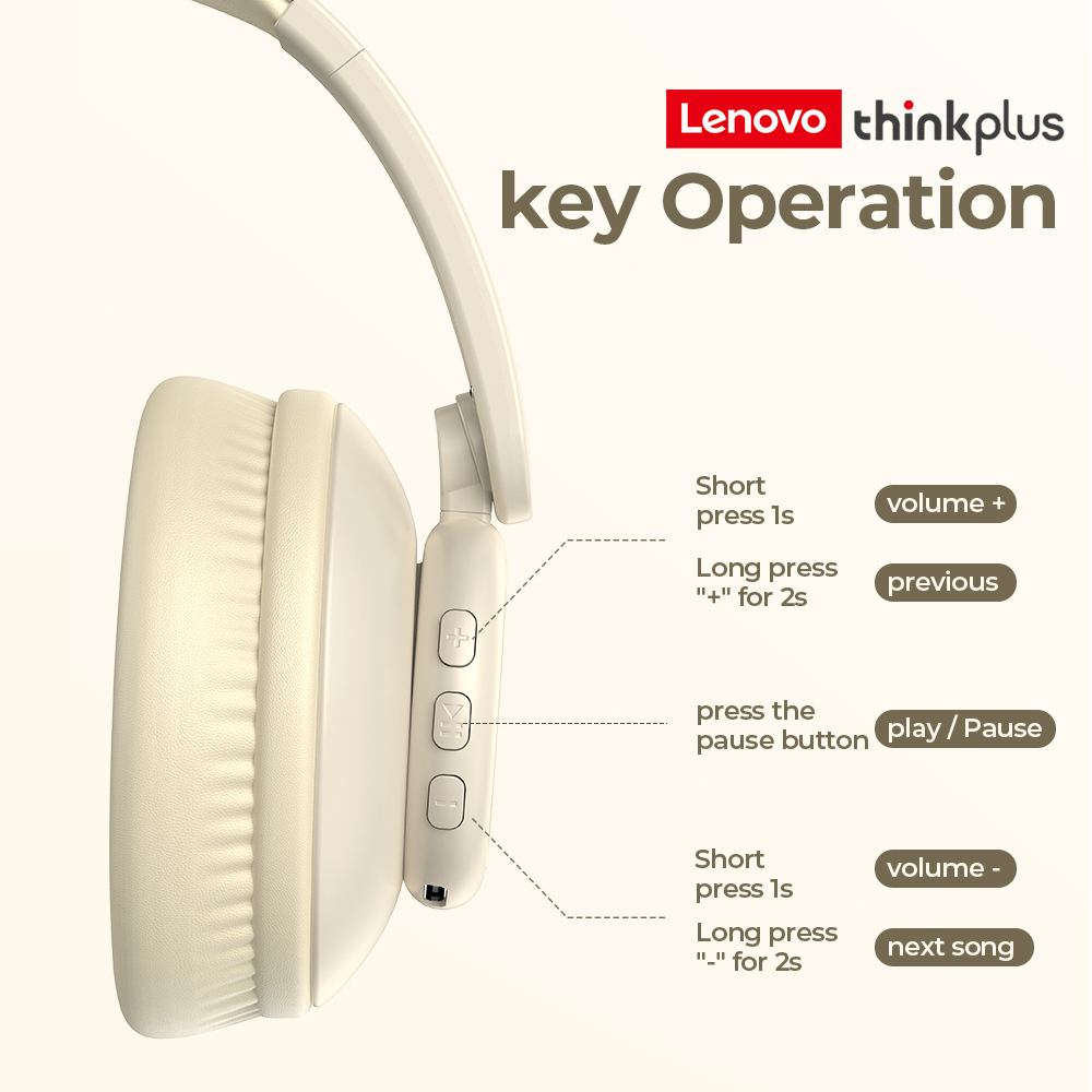 Mô tả Tai nghe Bluetooth Lenovo G50 Tai nghe âm thanh nổi Bluetooth có Mic cho Android IOS PC - 4