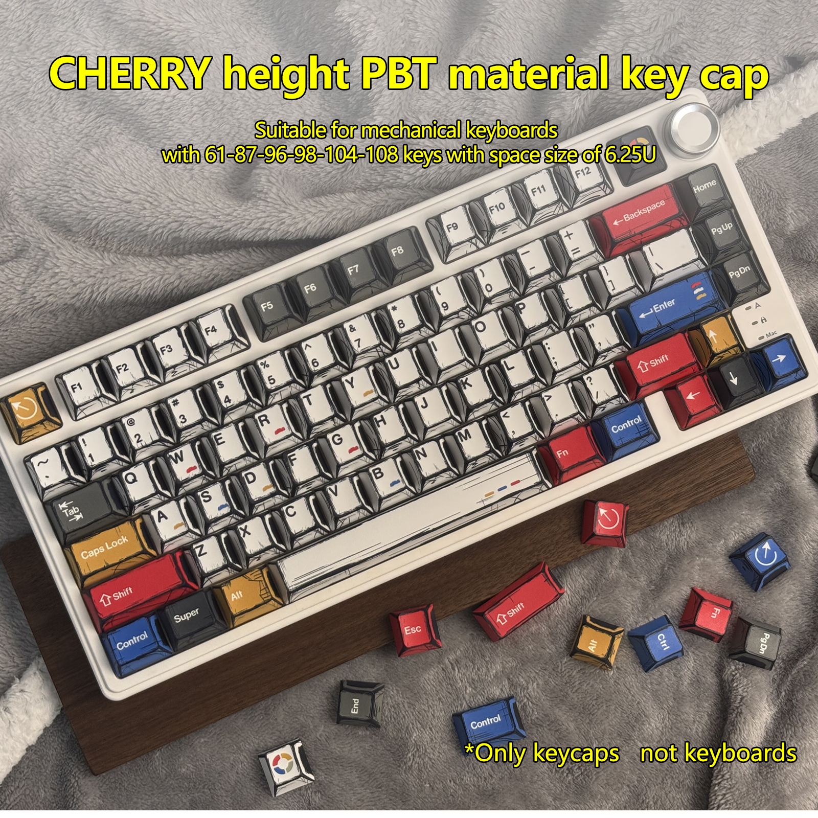 Mô tả Pbt Cherry Profile 130 / 131 / 128 / 135 Phím Bộ keycaps màu cho bàn phím cơ RK - 2