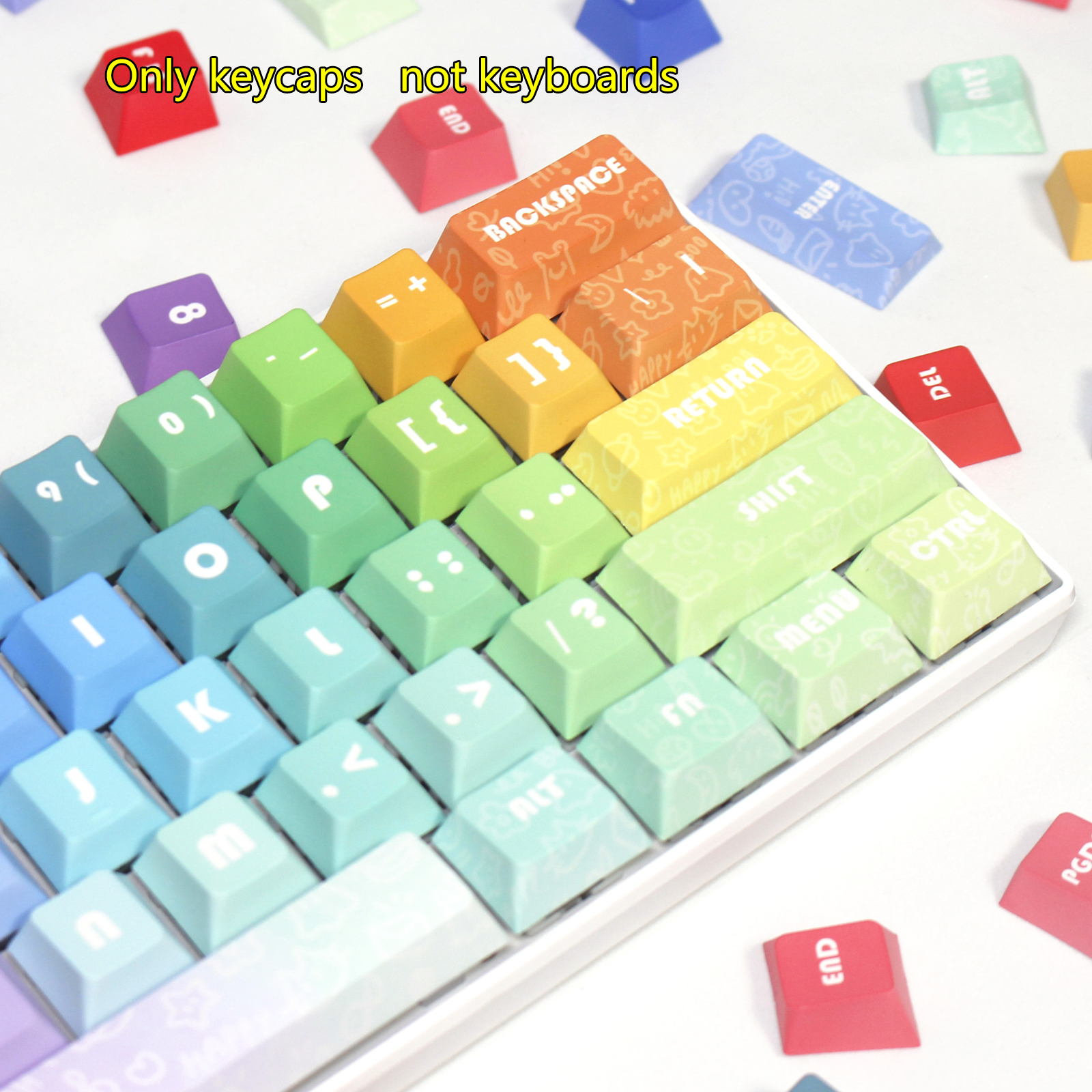 Mô tả Pbt Cherry Profile 130 / 131 / 128 / 135 Phím Bộ keycaps màu cho bàn phím cơ RK - 4