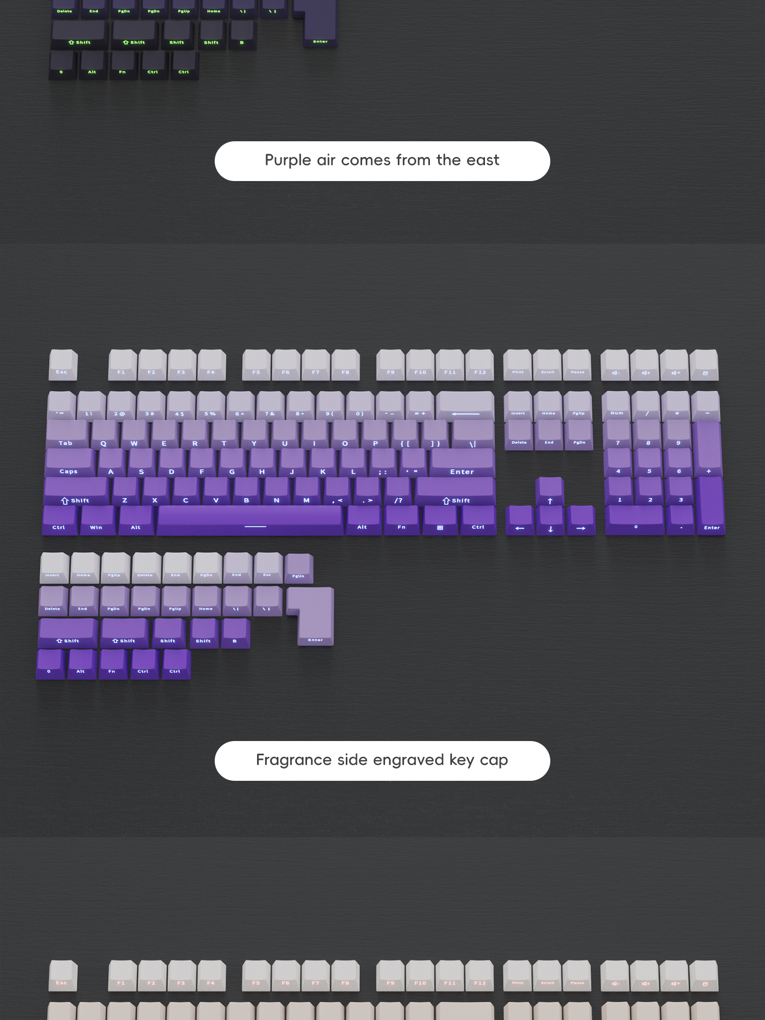 Mô tả Pbt Keycap 136 Phím OEM Chiều Cao Khắc Bên Màu Gradient keycaps Cho Bàn Phím Cơ - 3