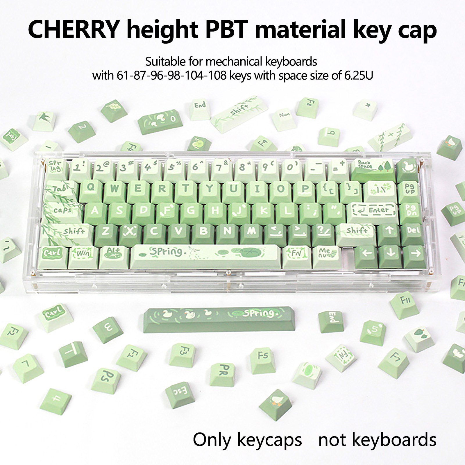 Mô tả Pbt Cherry Profile 130 / 131 / 128 / 135 Phím Bộ keycaps màu cho bàn phím cơ RK - 8