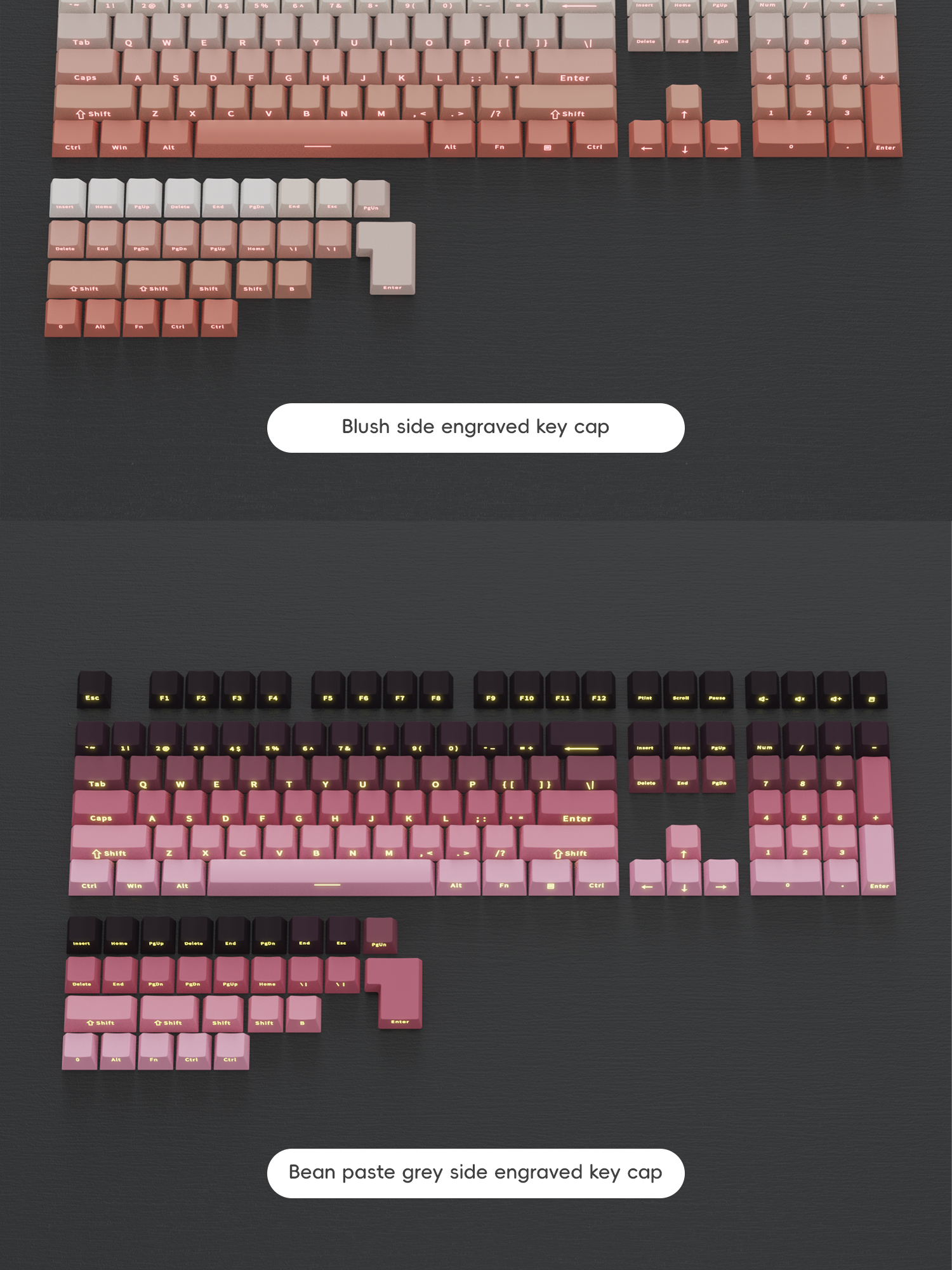 Mô tả Pbt Keycap 136 Phím OEM Chiều Cao Khắc Bên Màu Gradient keycaps Cho Bàn Phím Cơ - 7