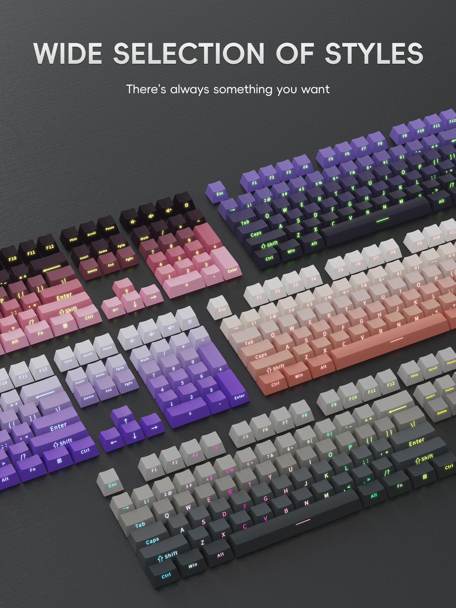 Mô tả Pbt Keycap 136 Phím OEM Chiều Cao Khắc Bên Màu Gradient keycaps Cho Bàn Phím Cơ - 8