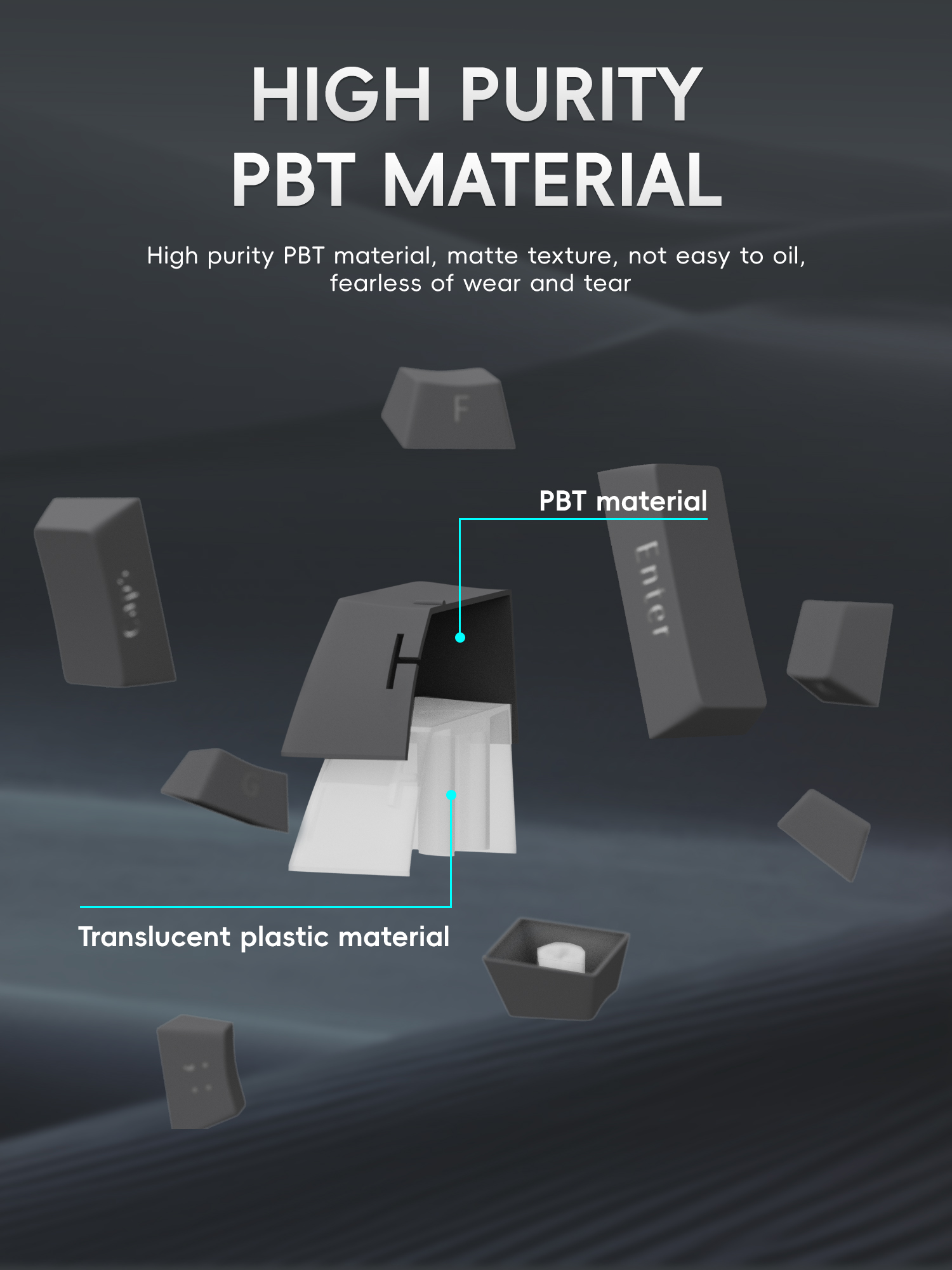 Mô tả Pbt Keycap 136 Phím OEM Chiều Cao Khắc Bên Màu Gradient keycaps Cho Bàn Phím Cơ - 9