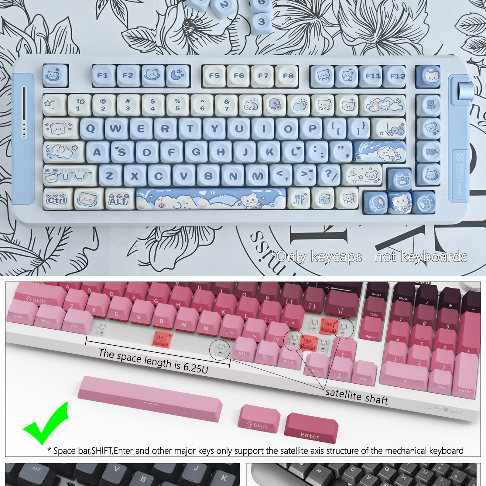 Mô tả Moa Profile Theme Keycaps PBT DIY Custom for130 / 132 / 141 / 142 Bàn phím chơi game cơ học Keycap - 3