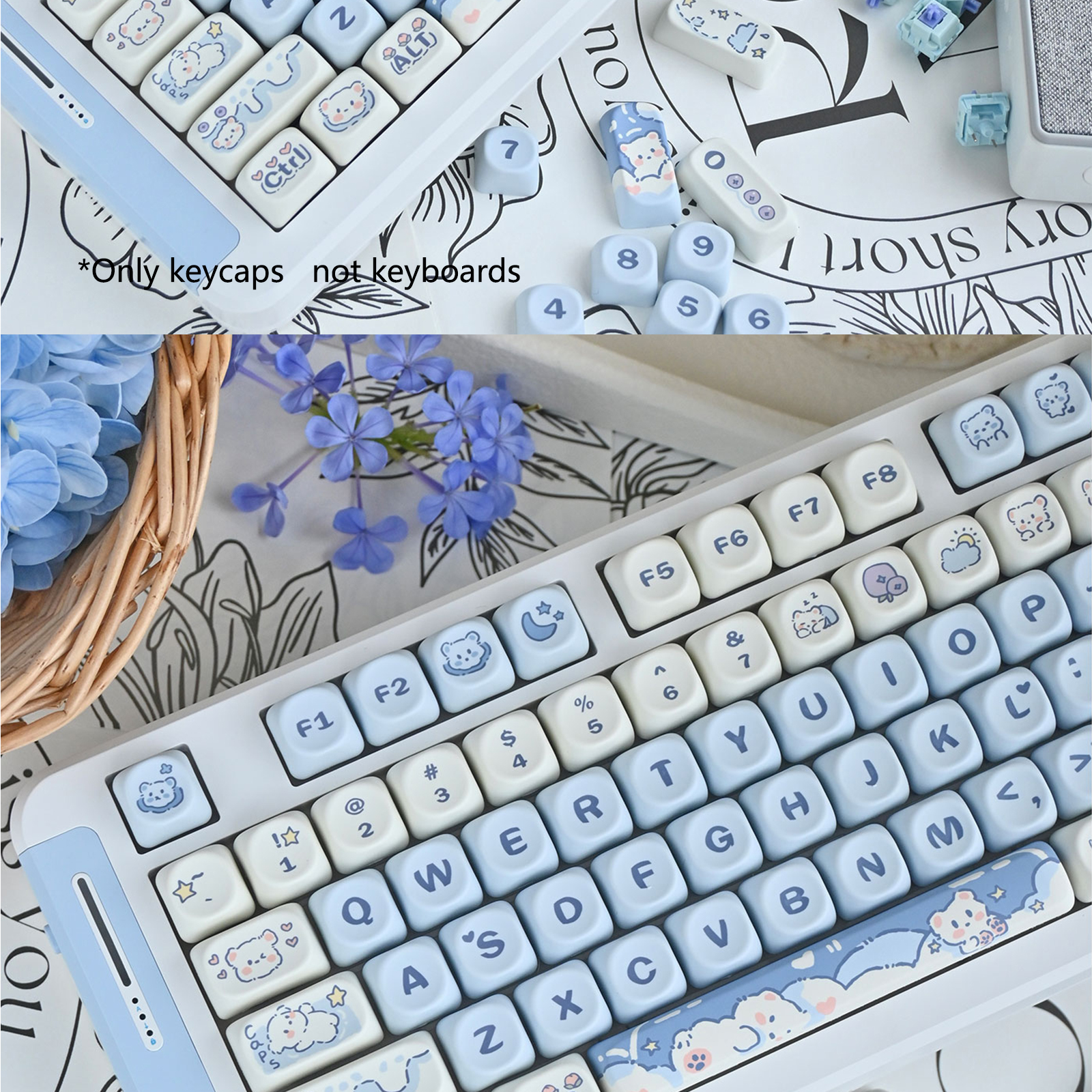 Mô tả Moa Profile Theme Keycaps PBT DIY Custom for130 / 132 / 141 / 142 Bàn phím chơi game cơ học Keycap - 4