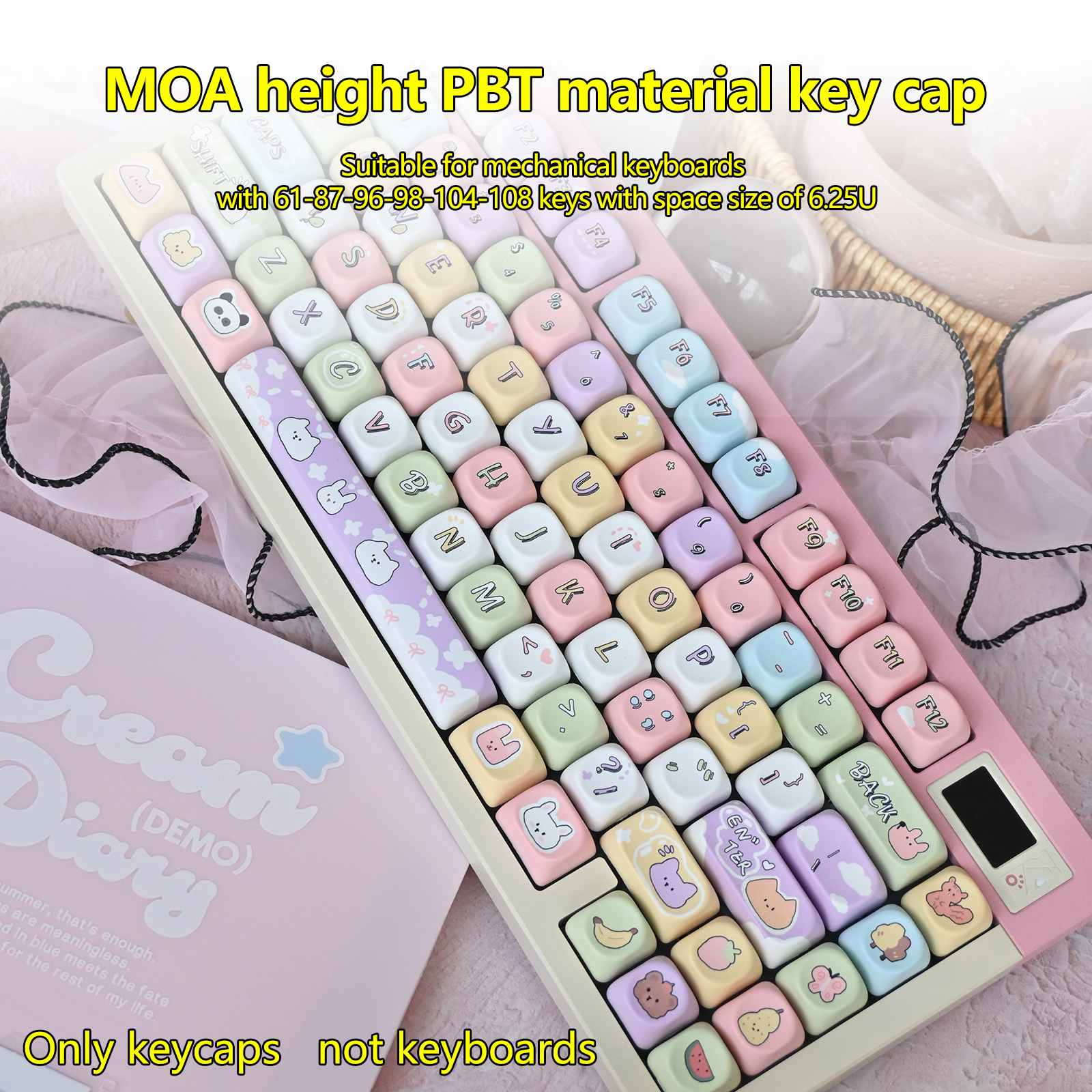 Mô tả Moa Profile Theme Keycaps PBT DIY Custom for130 / 132 / 141 / 142 Bàn phím chơi game cơ học Keycap - 10
