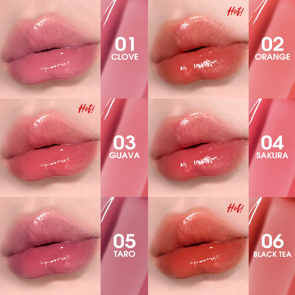 Mô tả O.two.o Lipgloss Tác dụng dưỡng ẩm watery Đế dưỡng ẩm lâu trôi và bóng bóng nhẹ cho nữ Lip Glaze Dưỡng ẩm sáng bóng Lipmakeup - 2
