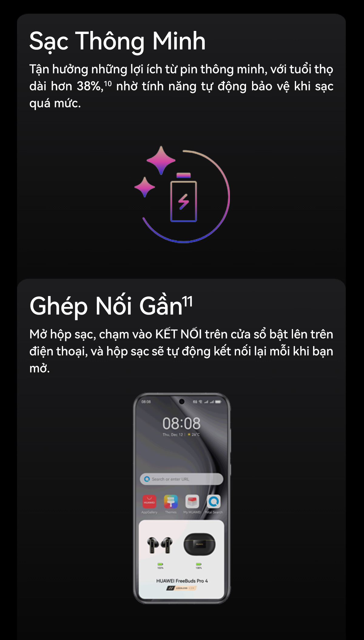 Mô tả Tai nghe HUAWEI FreeBuds PRO 4 Âm Thanh Trung Thực Driver Kép | Gọi Thoại Ổn Định Và Rõ Ràng|Chống Ồn Chủ Động Thông Mi - 9