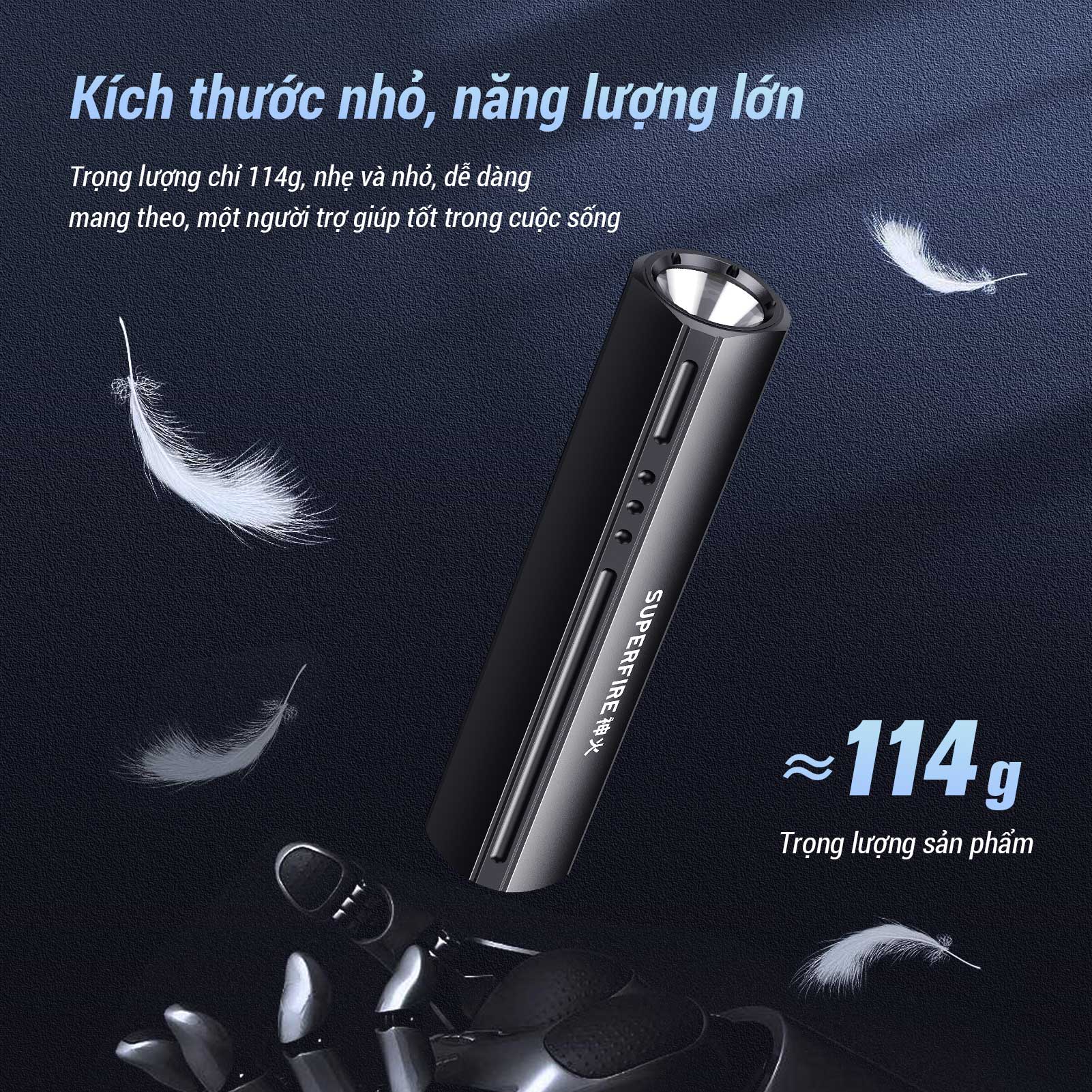 Superfire S32 7W Đèn pin LED ngoài trời Đèn pin chống nước siêu sáng ...