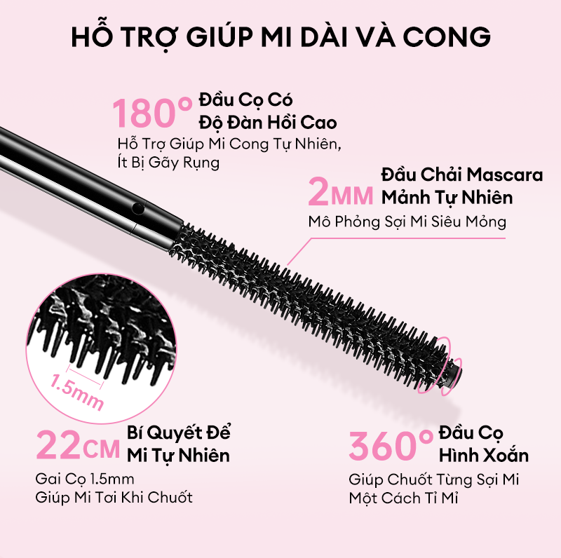 Mô tả Mascara COLORKEY Hỗ Trợ Giúp Mi Dài Và Tơi, Tạo Cảm Giác Tự Nhiên, Nhanh Khô, Không Lem Trôi - 3