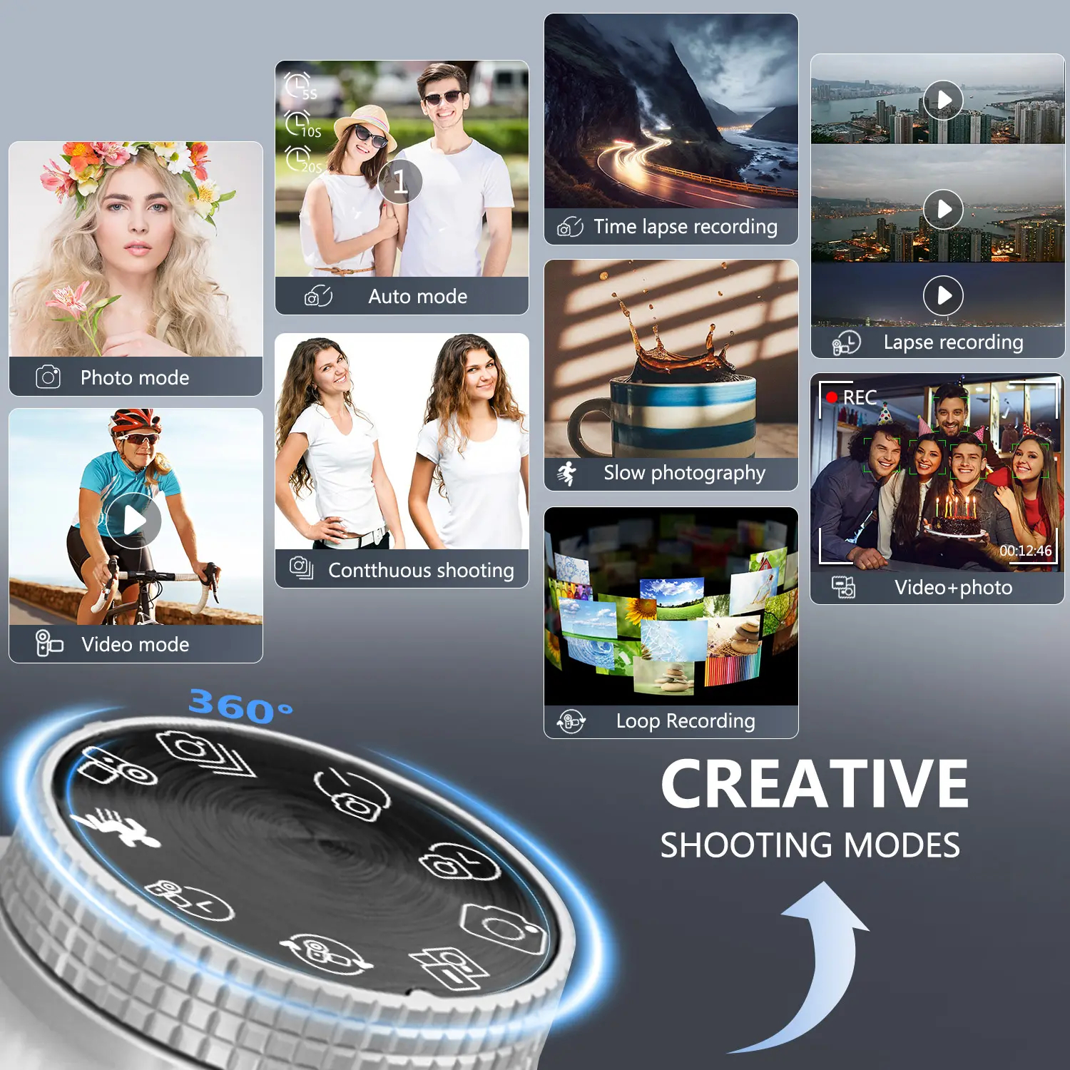 Mô tả Camera kỹ thuật số EKLEVA 75MP để chụp ảnh & quay Video, Camera Vlogging 4K với màn hình lật cảm ứng 3 inch Zoom quang 10X, Tự động lấy nét nhỏ gọn - 6
