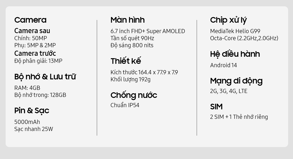 Mô tả Điện Thoại Samsung Galaxy A16 LTE 4GB/128GB - 1