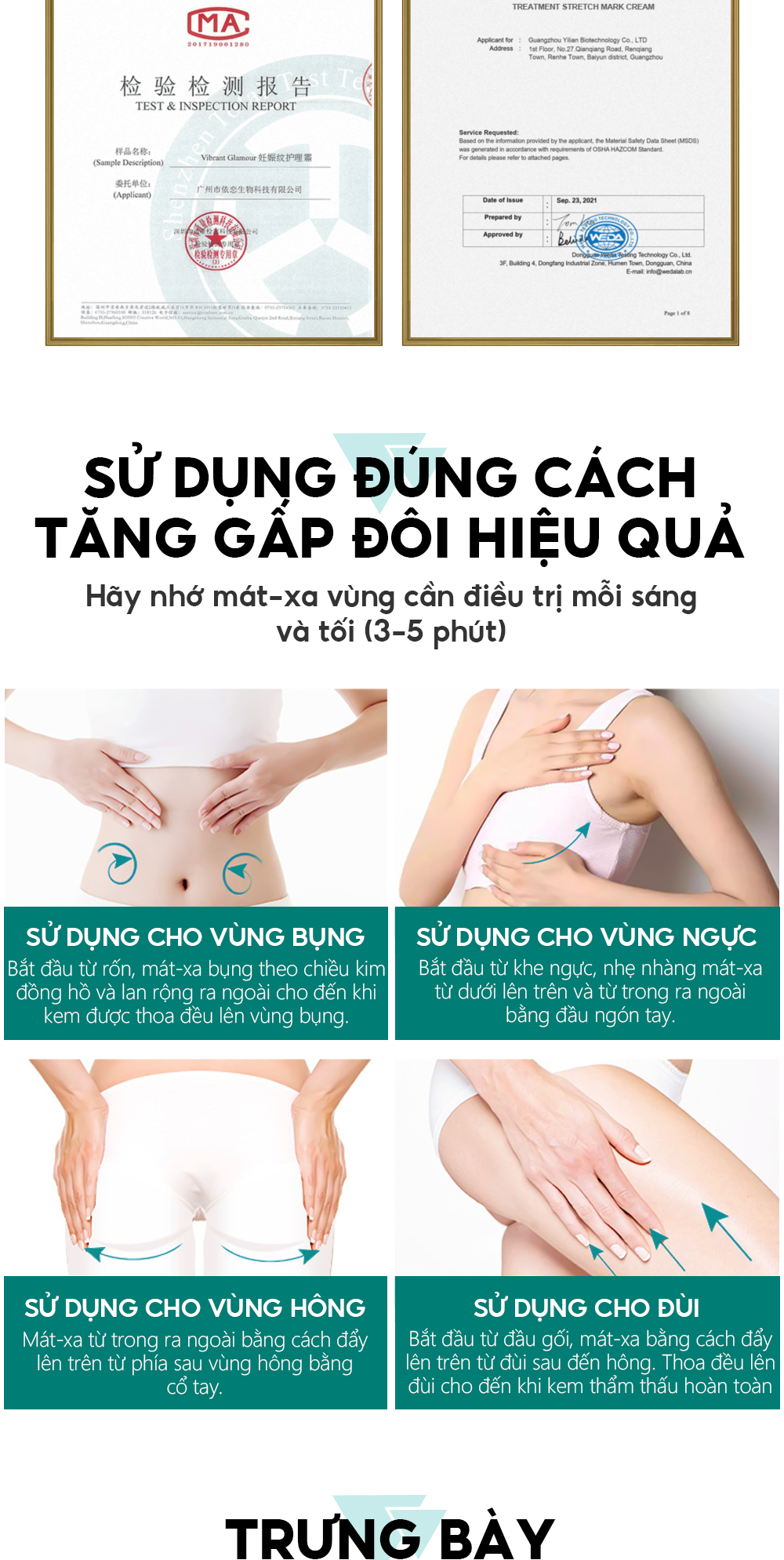 Lưu ý khi dùng kem VIBRANT GLAMOUR