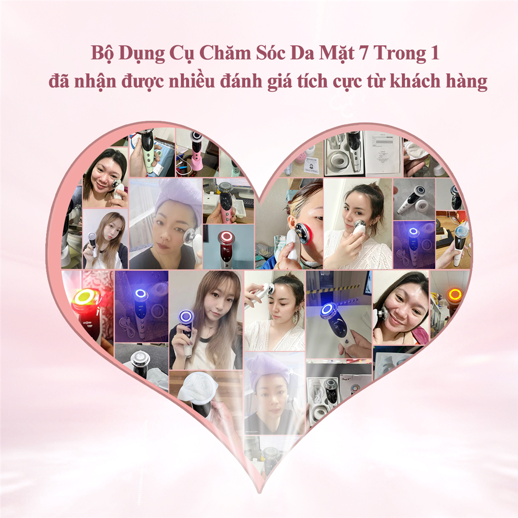 Mô tả CkeyiN Máy mát xa da mặt 7 trong 1 có đèn LED cải thiện quầng thâm nếp nhăn nâng cơ da MR528 - 8