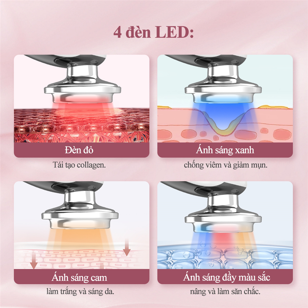 Mô tả CkeyiN Máy mát xa da mặt 7 trong 1 có đèn LED cải thiện quầng thâm nếp nhăn nâng cơ da MR528 - 5