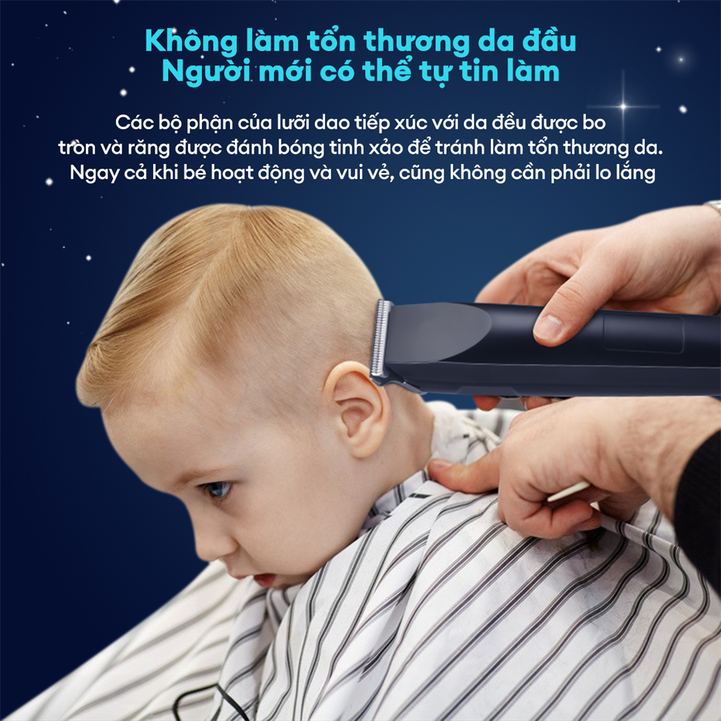 Mô tả CkeyiN Tông Đơ Cắt Tóc , Cạo Râu Điện Tử  USB Không Dây Có Thể Sạc Lại Cho Nam Và Nữ, Bộ Máy cạo râu Cắt Tóc RD017 - 2