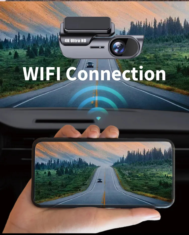Mô tả Elkeva 4K WiFi Ống Kính Đơn Dash Cam Xe DVR Góc Rộng Siêu Sao Tầm Nhìn Ban Đêm Vòng Ghi Âm Phụ Kiện Xe Hơi - 4