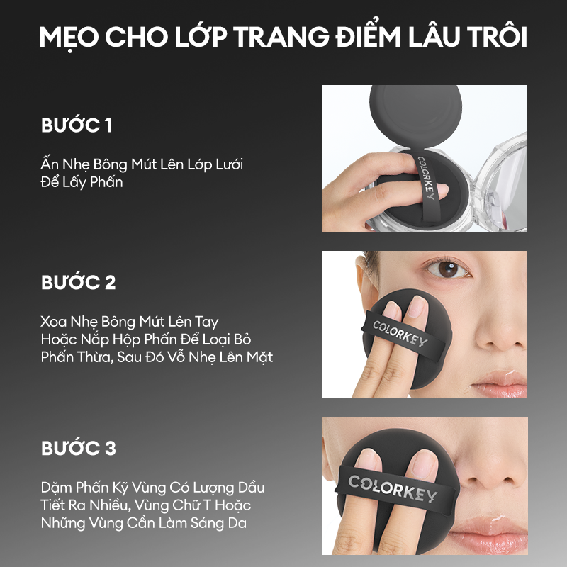 Mô tả COLORKEY Phấn phủ dạng bột lâu trôi giới hạn Bột trang điểm tự nhiên Matte Brighten Kiểm soát dầu Trang điểm mặt lâu trôi 8g - 10