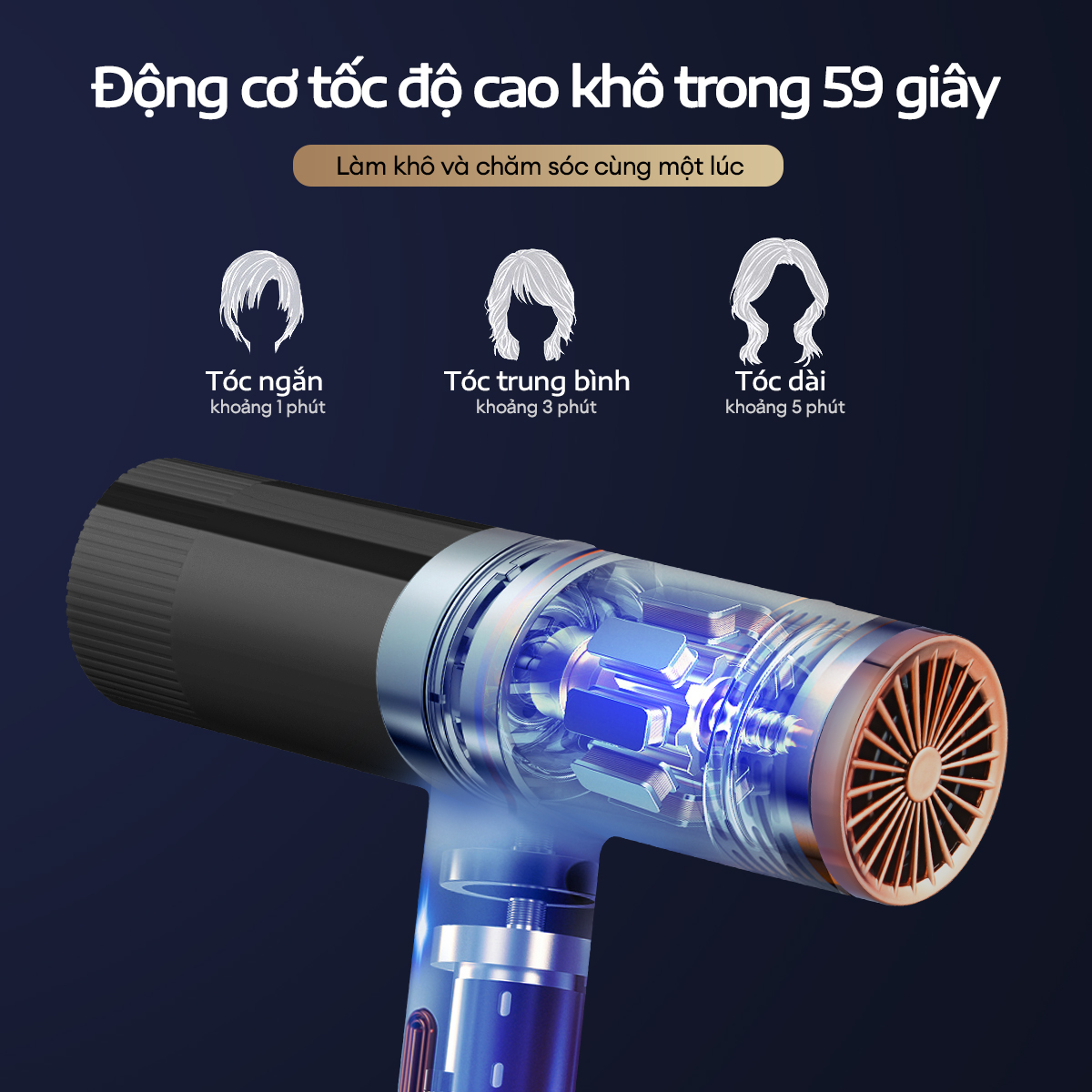 Mô tả CkeyiN Máy Sấy Tóc ion âm 2 Chiều Nóng Lạnh , Nóng Lạnh 2 Chiều Chăm Sóc Tóc,gió mạnh giúp tóc nhanh khô HA013 - 3