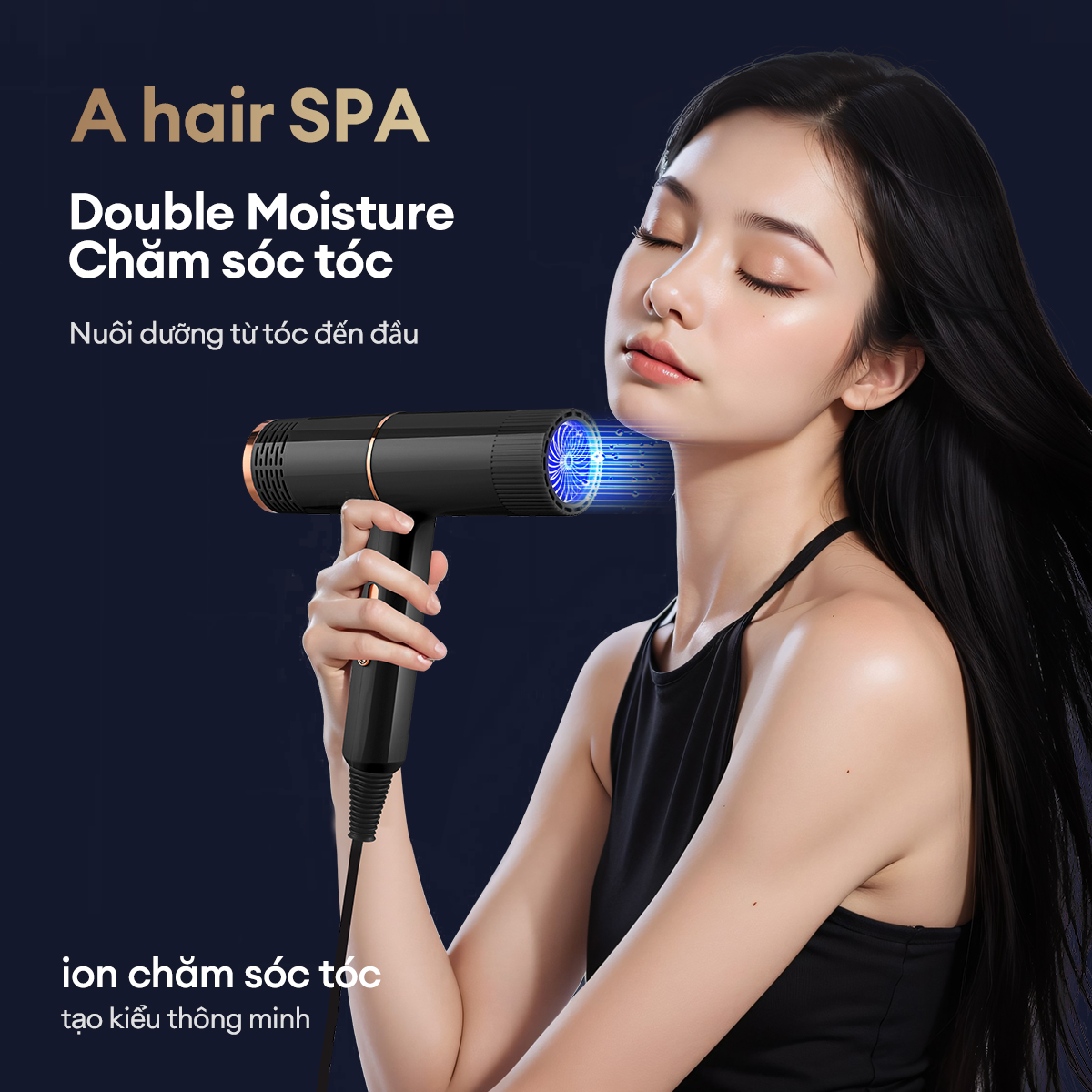 Mô tả CkeyiN Máy Sấy Tóc ion âm 2 Chiều Nóng Lạnh , Nóng Lạnh 2 Chiều Chăm Sóc Tóc,gió mạnh giúp tóc nhanh khô HA013 - 5
