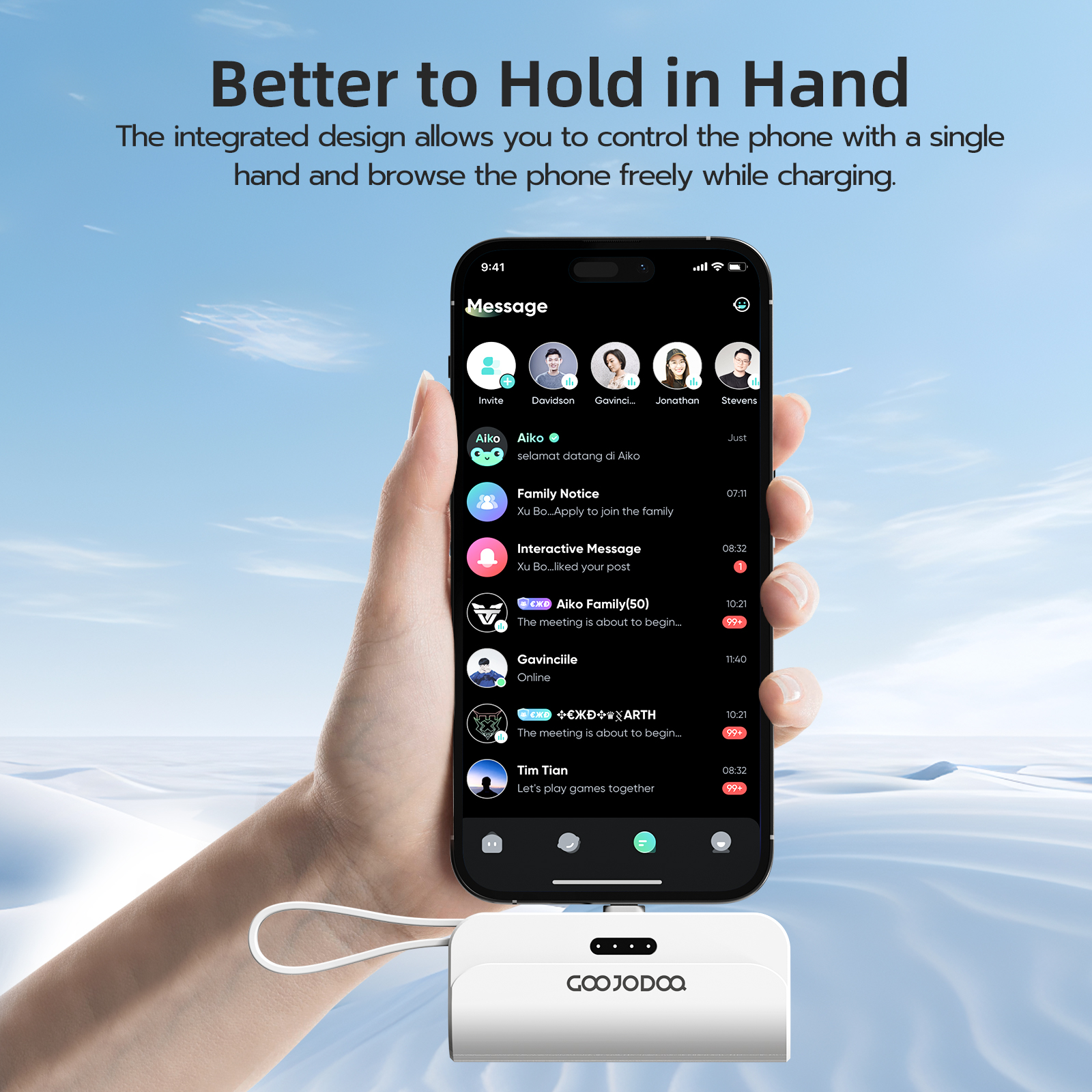 GOOJODOQ 5000mah Mini Power Bank cho iPhone Android Phone Cáp tích hợp Bộ sạc di động nhỏ gọn Lightning & Type C – ảnh mô tả chi tiết 1