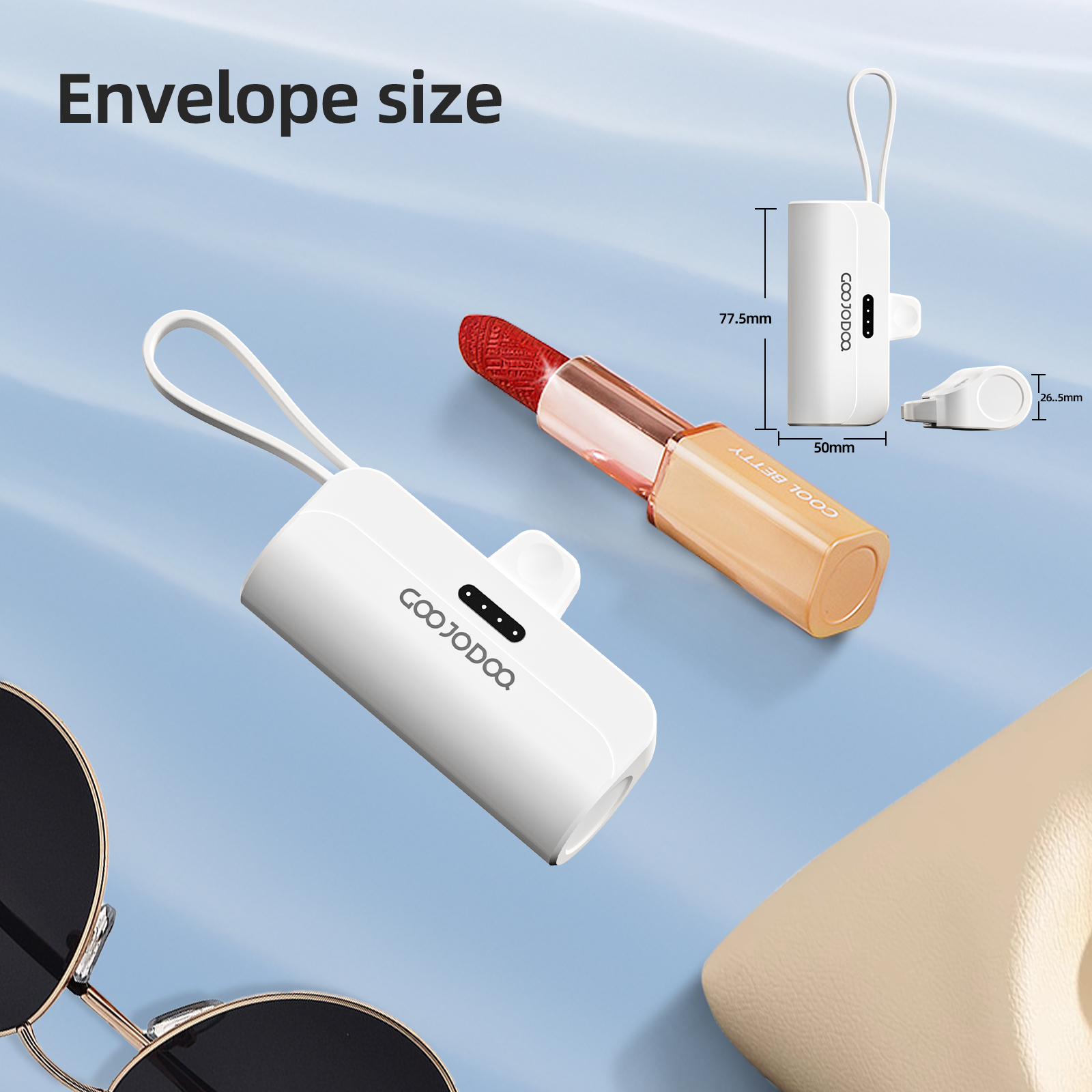 GOOJODOQ 5000mah Mini Power Bank cho iPhone Android Phone Cáp tích hợp Bộ sạc di động nhỏ gọn Lightning & Type C – ảnh mô tả chi tiết 5