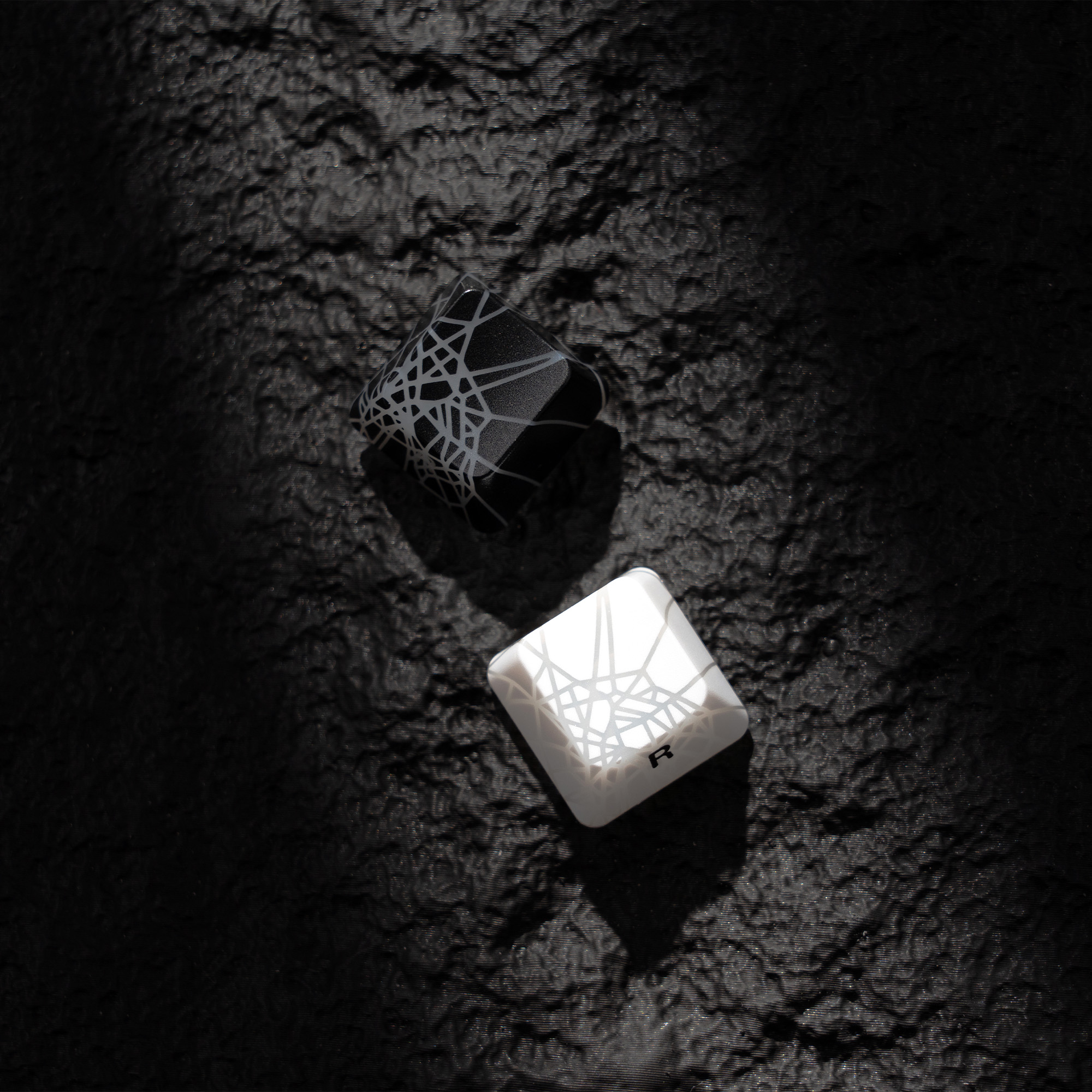 XVX Spider Web Theme Pattern Keycaps Black White Shine Through OEM ...