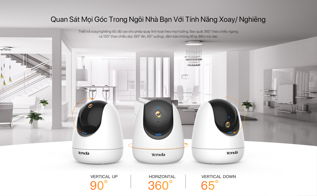 Mô tả Camera Wifi Tenda Trong Nhà RP3 Pro FHD 3MP,2K Quay Quét 360°| Đàm Thoại 2 Chiều | ban đêm CCTV - 3