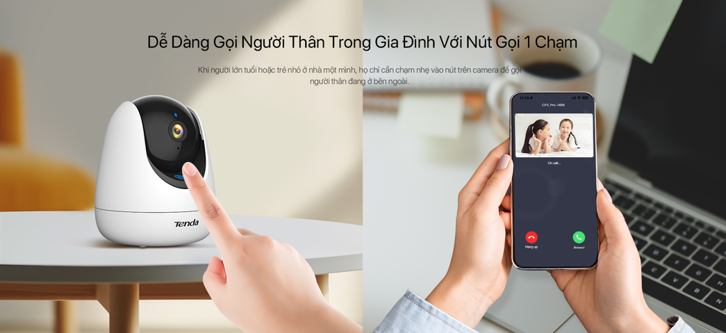 Mô tả Camera Wifi Tenda Trong Nhà RP3 Pro FHD 3MP,2K Quay Quét 360°| Đàm Thoại 2 Chiều | ban đêm CCTV - 4
