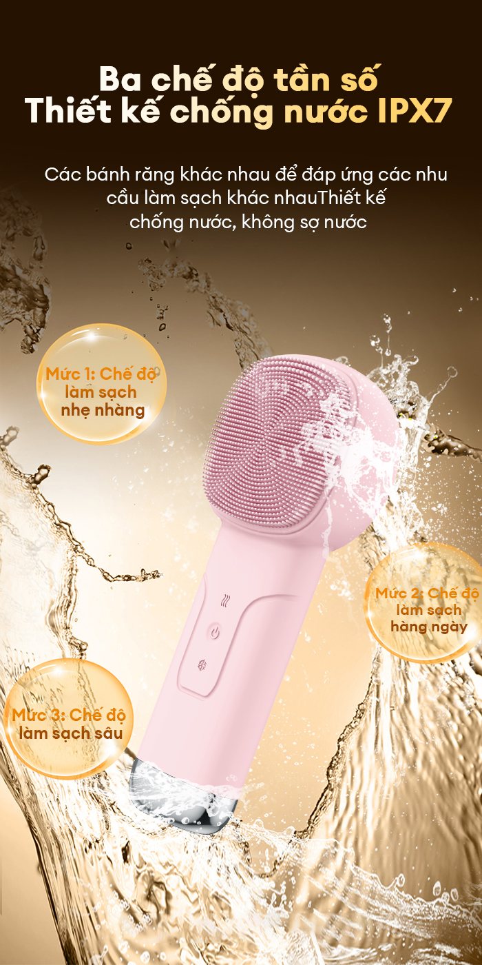 Mô tả CkeyiN 6 trong 1 Máy Rửa Mặt Massage Tích Hợp Liệu Pháp Ánh Sáng và Nhiệt Multi-task Cleansing & Massaging Device MS004 - 4