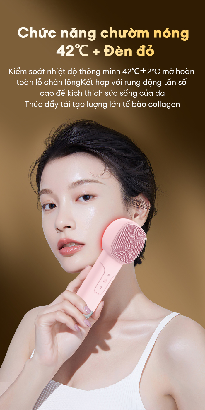 Mô tả CkeyiN 6 trong 1 Máy Rửa Mặt Massage Tích Hợp Liệu Pháp Ánh Sáng và Nhiệt Multi-task Cleansing & Massaging Device MS004 - 5