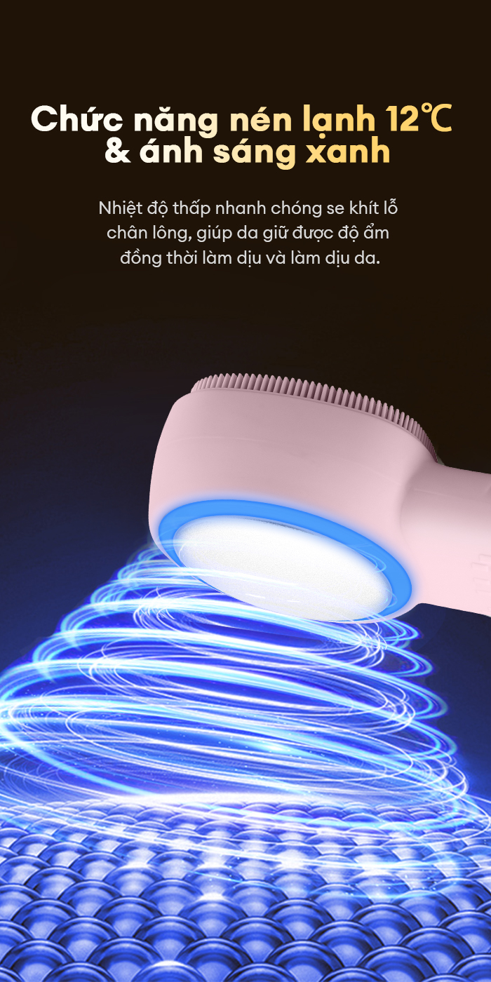 Mô tả CkeyiN 6 trong 1 Máy Rửa Mặt Massage Tích Hợp Liệu Pháp Ánh Sáng và Nhiệt Multi-task Cleansing & Massaging Device MS004 - 7