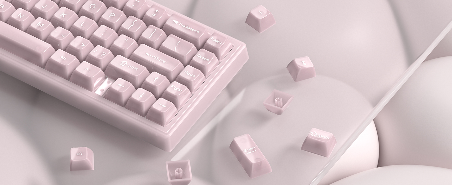 Womier Frosted Pink Translucent Keycaps MDA Profile 115 Phím Key Caps ...