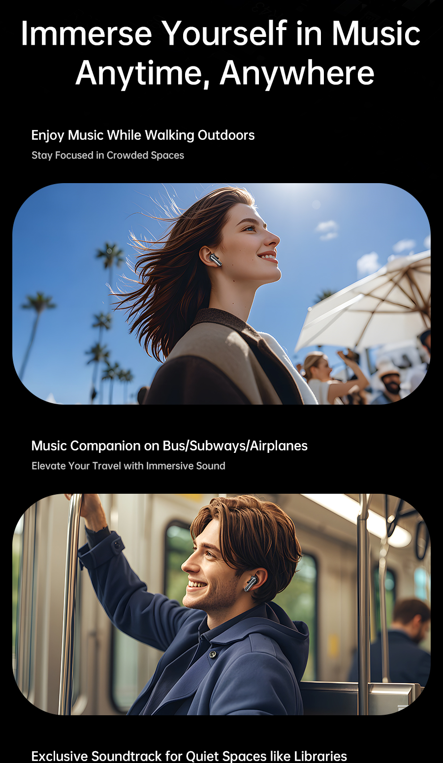 Mô tả Tai nghe Bluetooth Awei T56 chống ồn ANC+ENC màn hình cảm ứng thông minh có Mic HD chính hãng - 9
