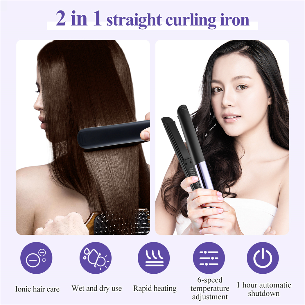 Mô tả Máy duỗi và tạo kiểu tóc CkeyiN 2 trong 1 dùng ion hồng ngoại HF025 - 1